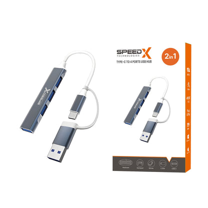 Speedx SP-UTC41 2-in-1 4 Port USB 3.0 Hub – view 2