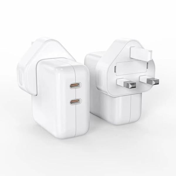 iPhone 35w UK 3 Pin Dual Type C Fast Charging PD Adapter – view 2