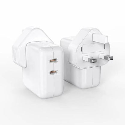 iPhone 35w UK 3 Pin Dual Type C Fast Charging PD Adapter – view 2