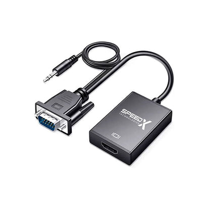 Speedx SP-VH108 VGA to HDMI 1080p Adapter with 3.5mm Audio Output