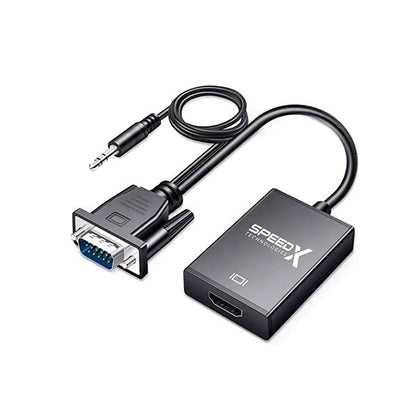 Speedx SP-VH108 VGA to HDMI 1080p Adapter with 3.5mm Audio Output