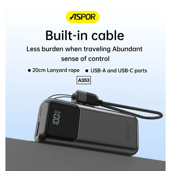Aspor A353 Pd+qc 10000mah Mini Fast Charging Power Bank – view 2