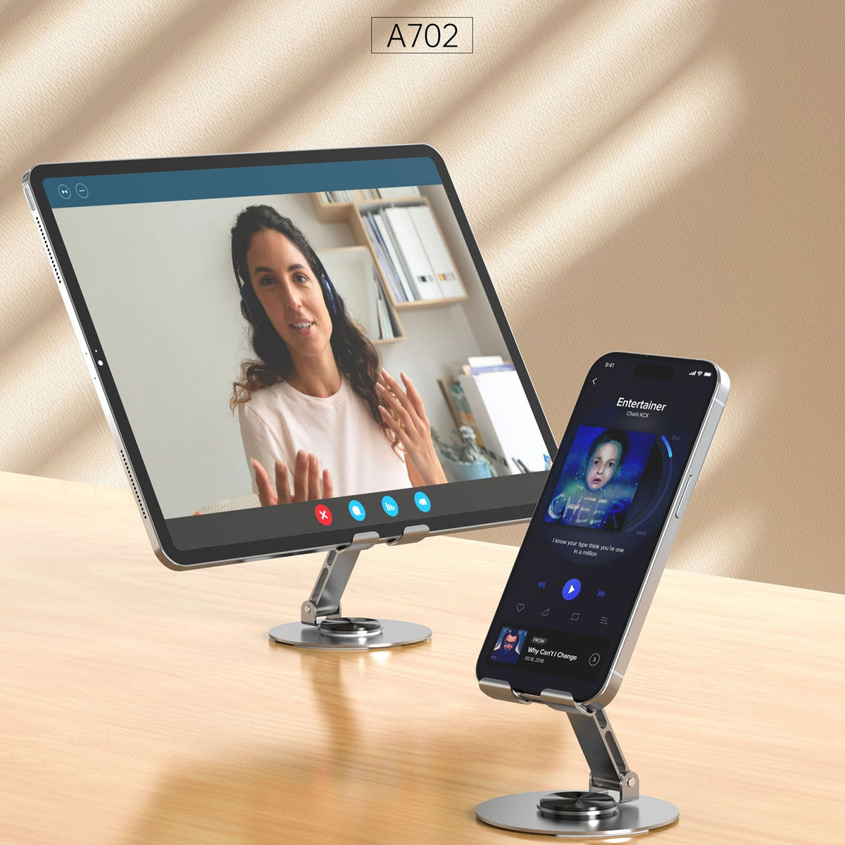 Aspor A702 Foldable Mobile Phone & Tablet Desktop Stand – view 2