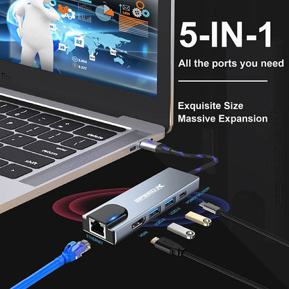 Speedx SP-TC501 5-in-1 Multi-Port Type-C 4K HDMI USB 3.0 Converter – view 2
