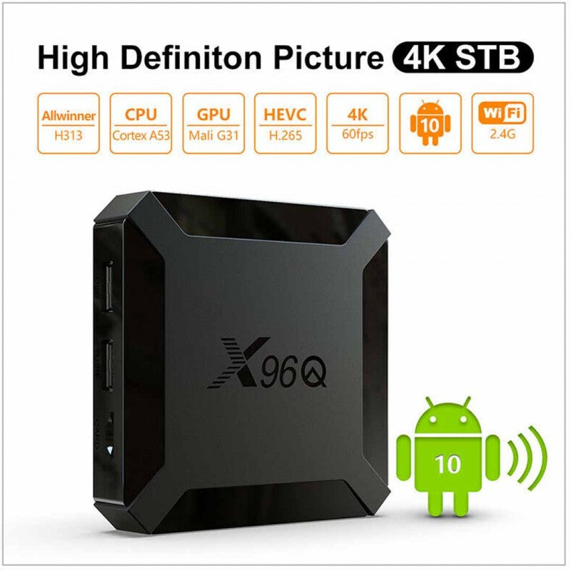 Smart Box X96q Mini Quad Core 2g+16g 4k 60fps Android 10v – view 2