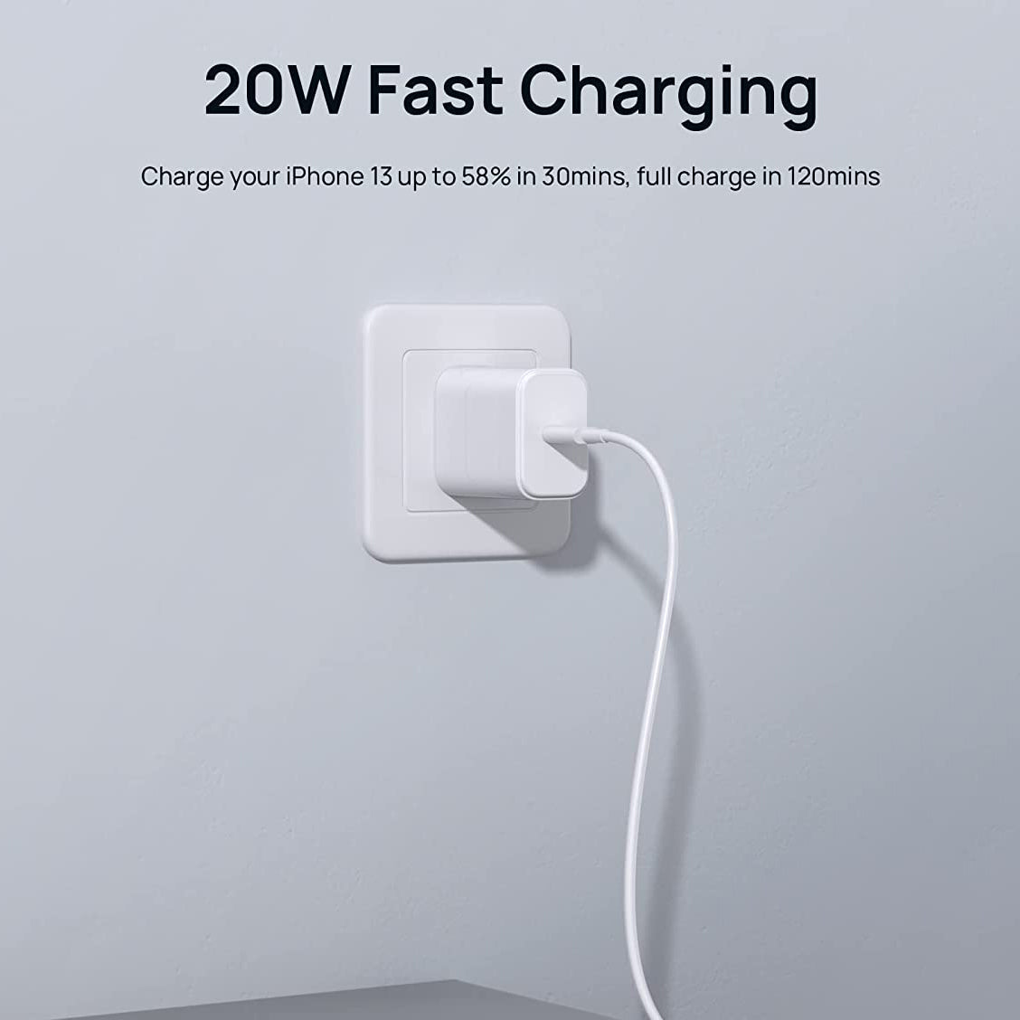iPhone USB-C PD 20w Power Adapter Charger 2 Pin (USA Pin) – view 2