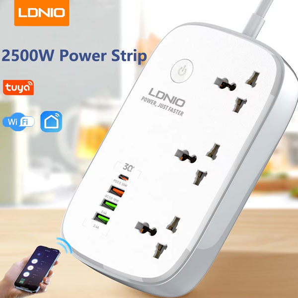 Ldnio SCW3451 2500W WiFi Smart Power Extension (3 Sockets, 1 USB-C + 3 USB-A) – view 2