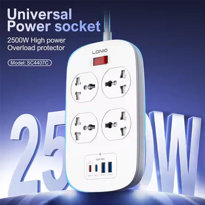 Ldnio SC4407C 2500W Power Extension (4 Sockets, 2 USB-A + 2 USB-C) – view 2