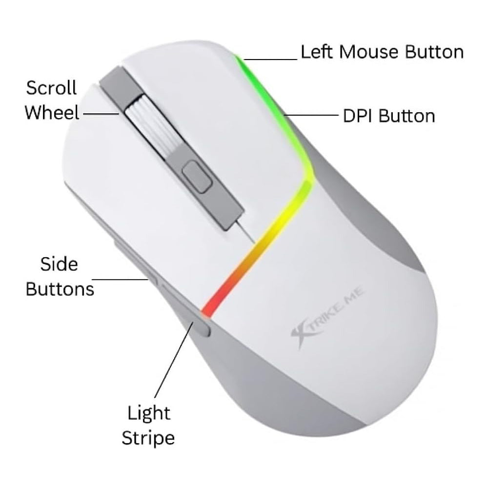 Xtrike Me Gm-322 Wired Gaming Mouse 7200 Dpi Rgb Backlight Ergonomic Design White – view 2