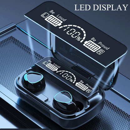 M10 Wireless Earbuds with LED Display Charging Case