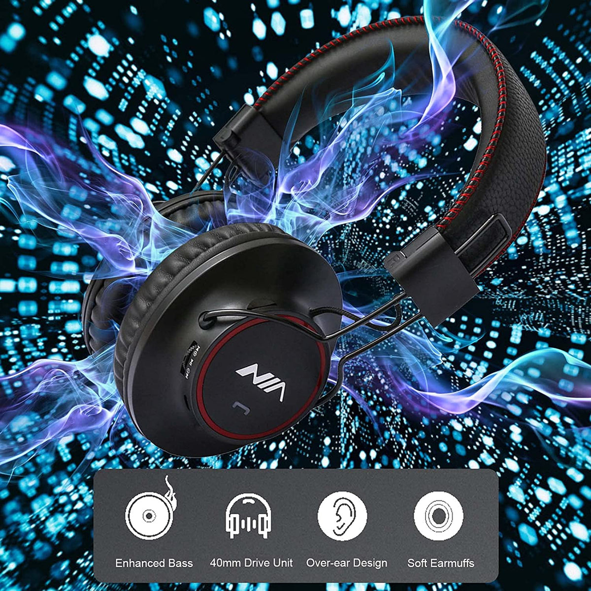 Nia S3000 Over-Ear Wireless Bluetooth Headphones – view 3