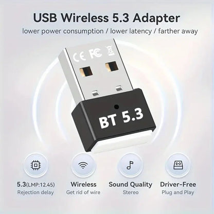 Mini Bluetooth 5.3 USB Dongle – Plug & Play Wireless Audio Receiver – view 3