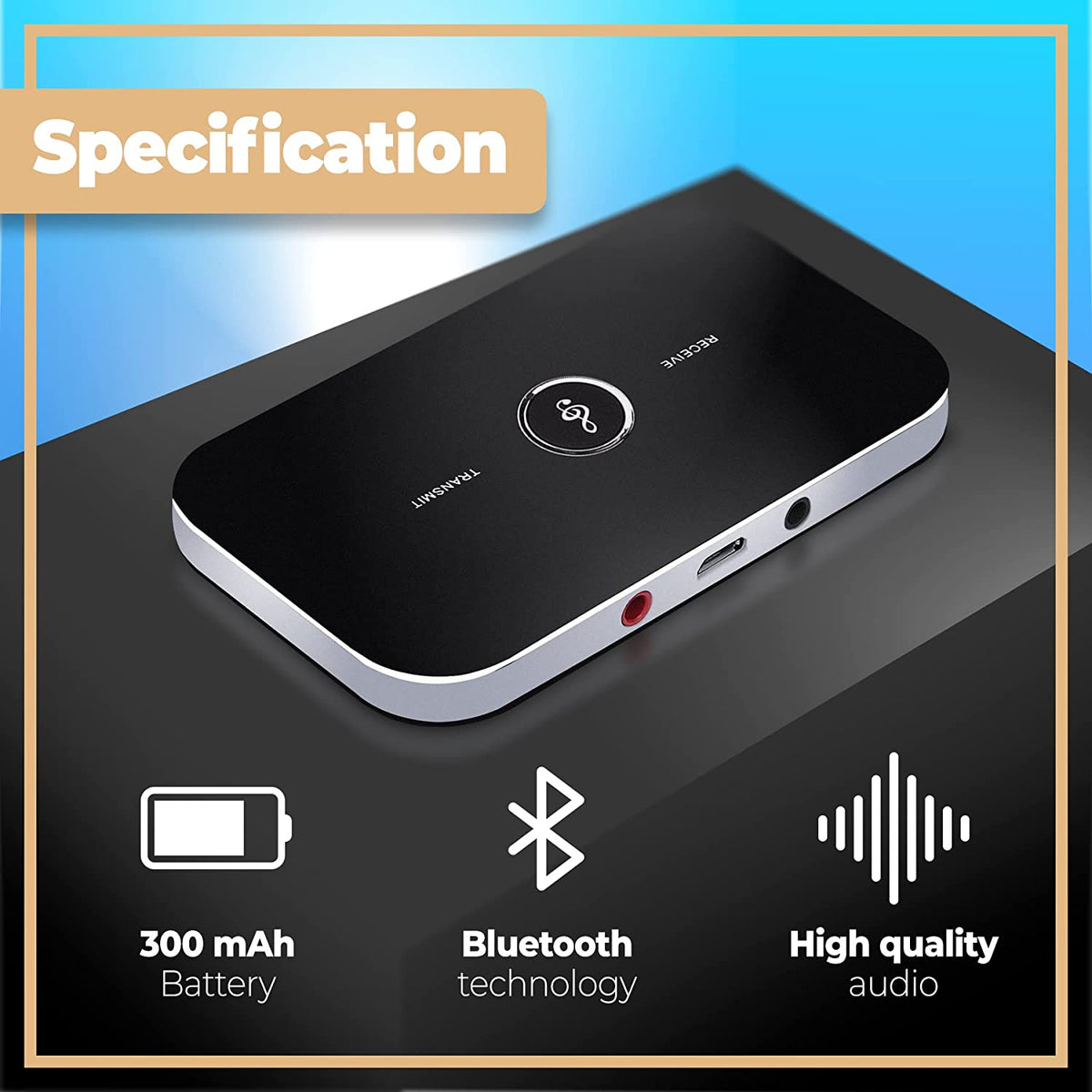 SpeedX Wireless 2-in-1 B6 Bluetooth Audio Receiver & Transmitter – view 3