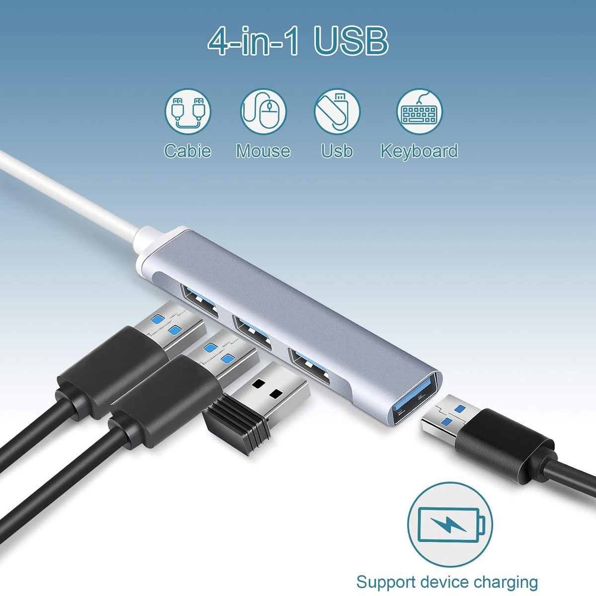 Speedx SP-U42 4 Port USB 3.0 Hub (Aluminum Alloy, Ultra Slim) – view 3