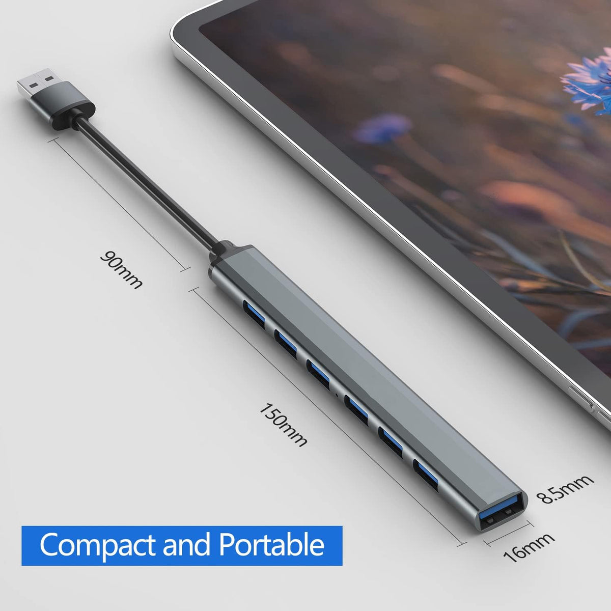 Speed-X SP-UH307AL 7 Port USB 3.0 Ultra Slim Hub (Aluminum Alloy) – view 3