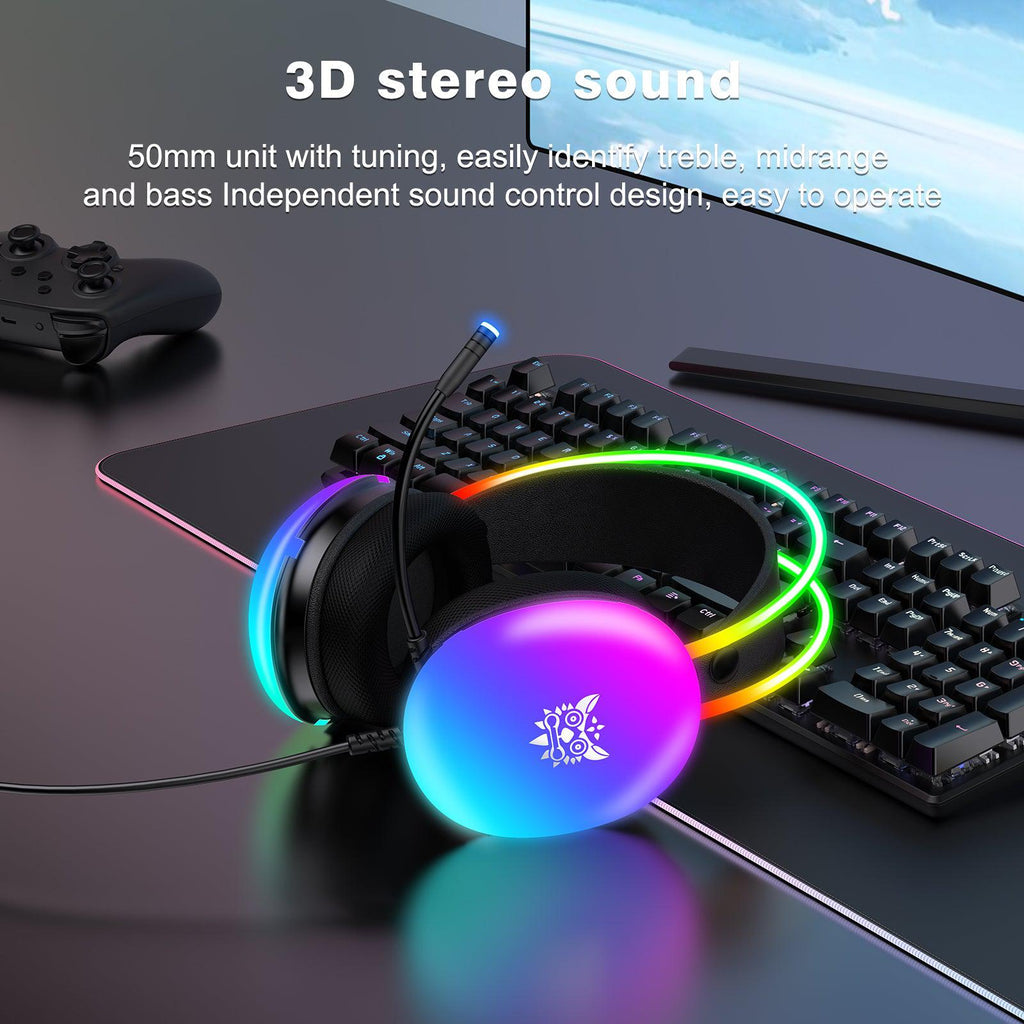 Onikuma X25 Pro RGB Head Beam Gaming Headset (White) – view 3