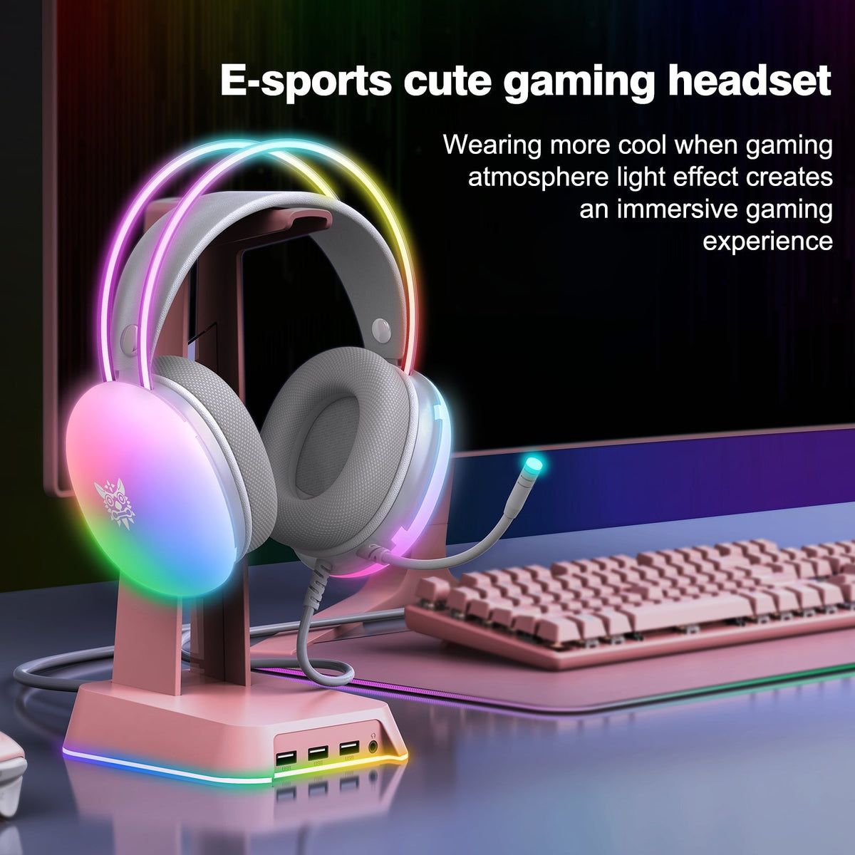 Onikuma X25 Pro RGB Head Beam Gaming Headset (Black) – view 3