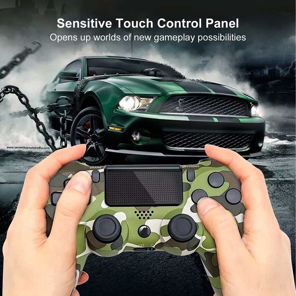 PS4 Camo Green DualShock 4 Wireless Game Controller – view 3
