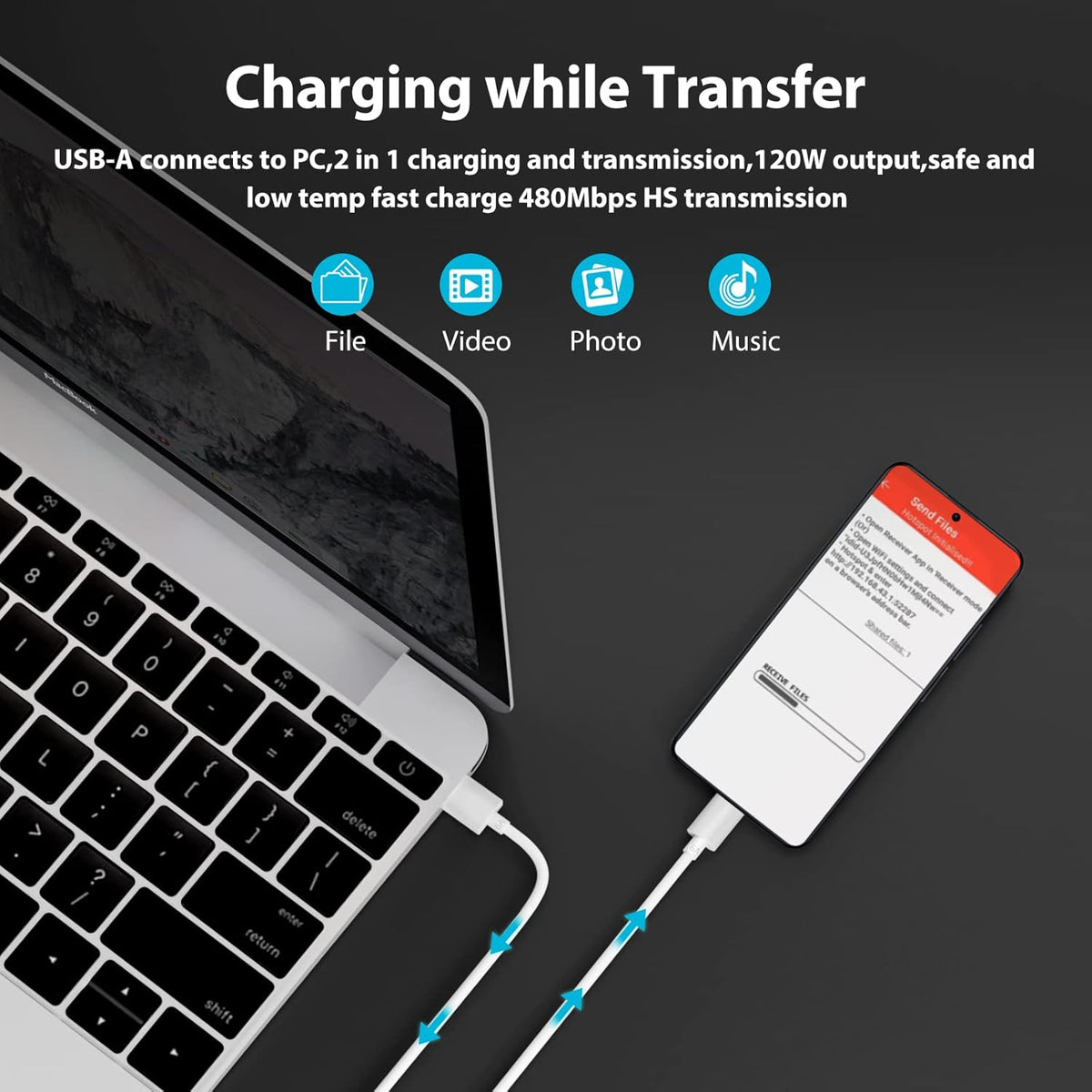Xiaomi 120w EU Plug QC3.0 Fast Quick Turbo Charger With Cable – view 3