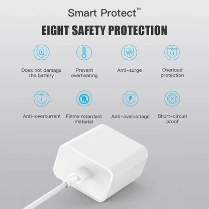 iPhone USB-C PD 20w Power Adapter Charger 2 Pin (USA Pin) With Cable – view 3