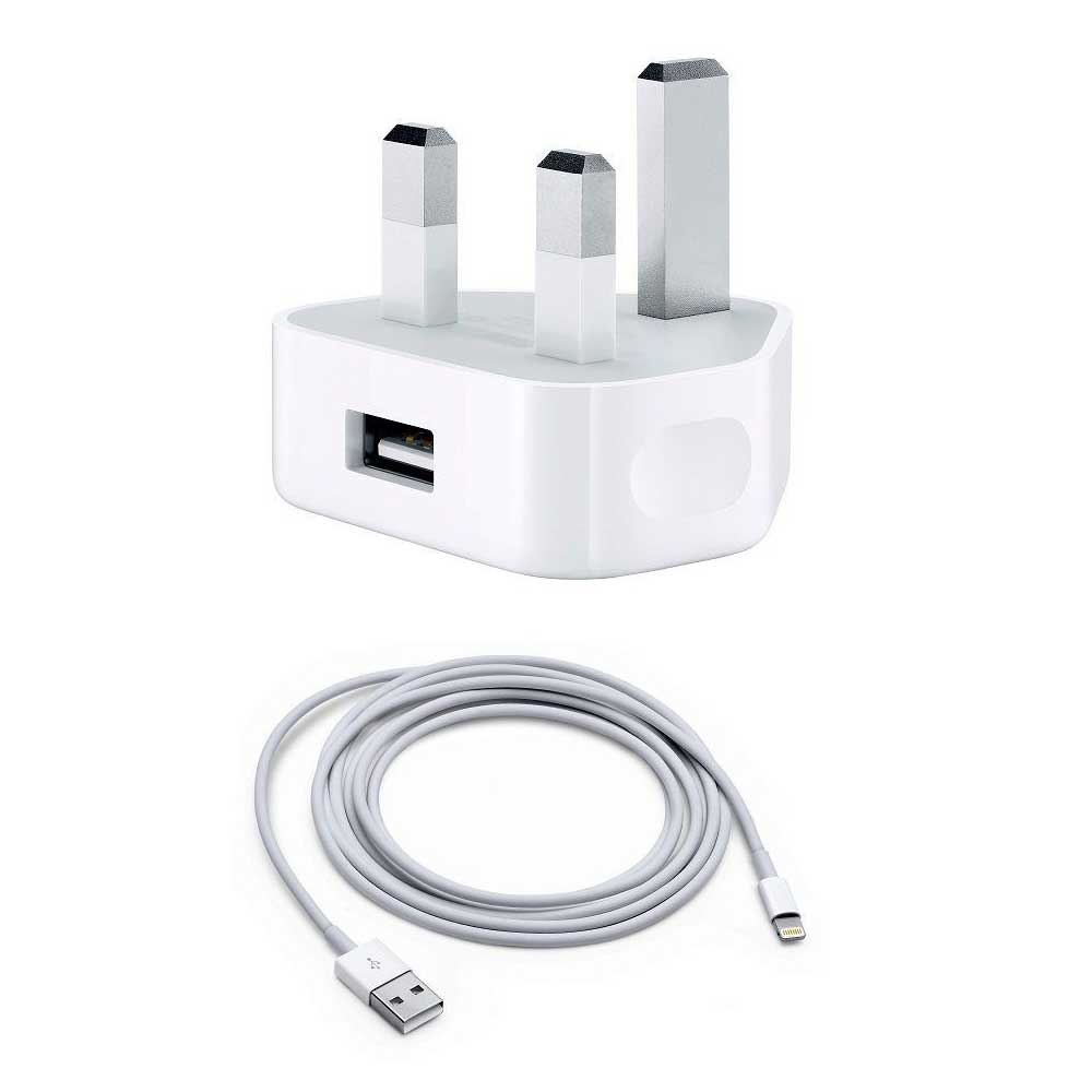 iPhone USB 5w Power Adaptor UK Pin With Lightning To USB Cable – view 3