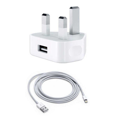 iPhone USB 5w Power Adaptor UK Pin With Lightning To USB Cable – view 3