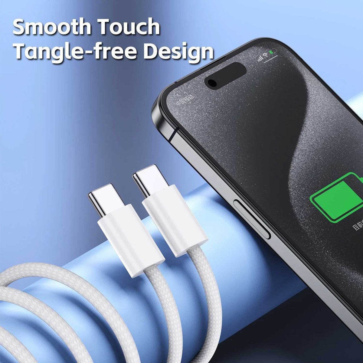 iPhone PD 60w Fast Charging Nylon Type-C To C Cable For iPhone 15 Pro Max – view 3