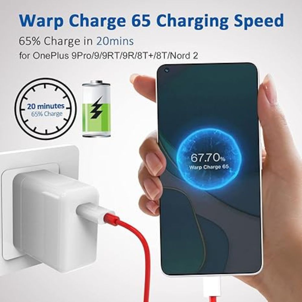 65w OnePlus-Style Super Fast Warp Charge (EU Pin) With USB Type-C To Type-C Cable – view 3