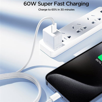 S-A45 Ben Series Braided 60W Fast Charging Data Cable (Type-C To Type-C) 1m White – view 3