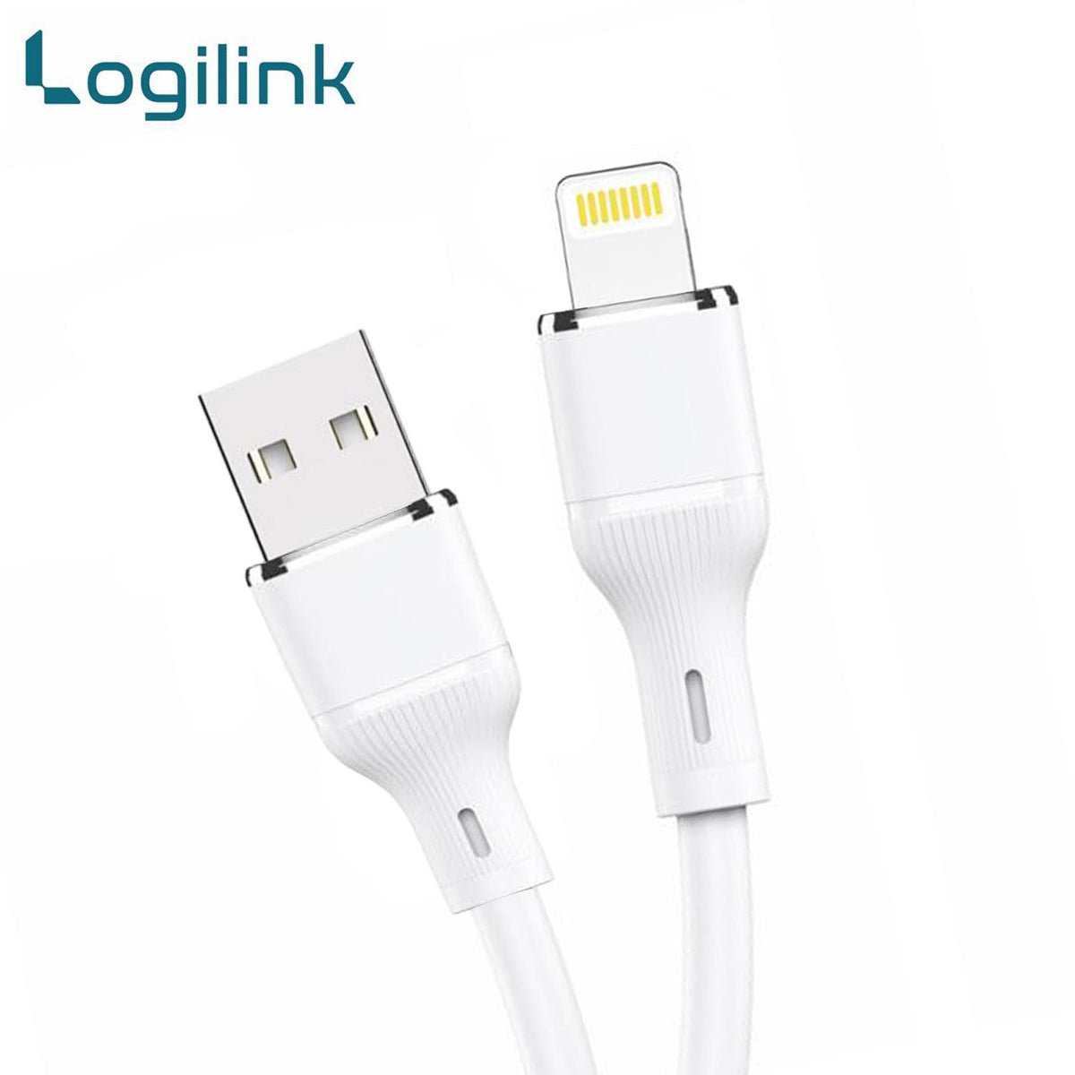 LogiLink USB To Lightning Silicone Fast Charging Data Cable 1m White (1 Year Warranty) – view 3