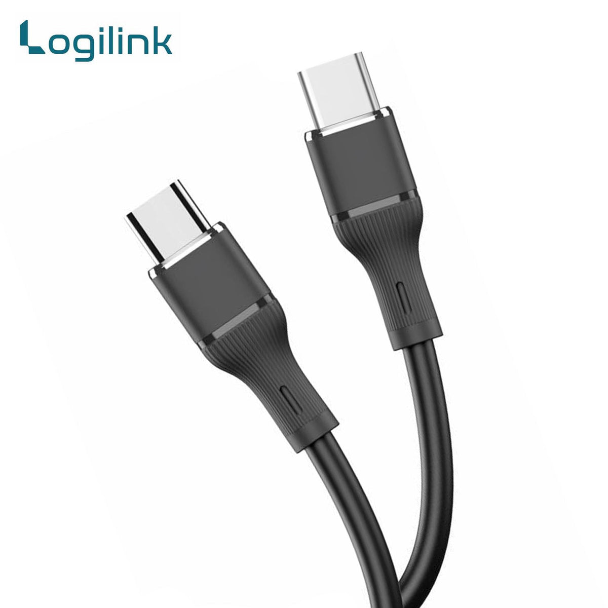 LogiLink Type-C To Type-C Silicone Fast Charging Data Cable 1m Black (1 Year Warranty) – view 3