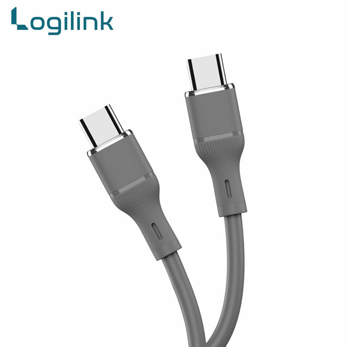 LogiLink Type-C To Type-C Silicone Fast Charging Data Cable 1m Grey (1 Year Warranty) – view 3