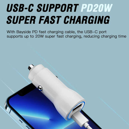 Aspor A910 Fast Car Charger QC 3.0 Dual Aluminum Metal 38W PD Portable – view 3