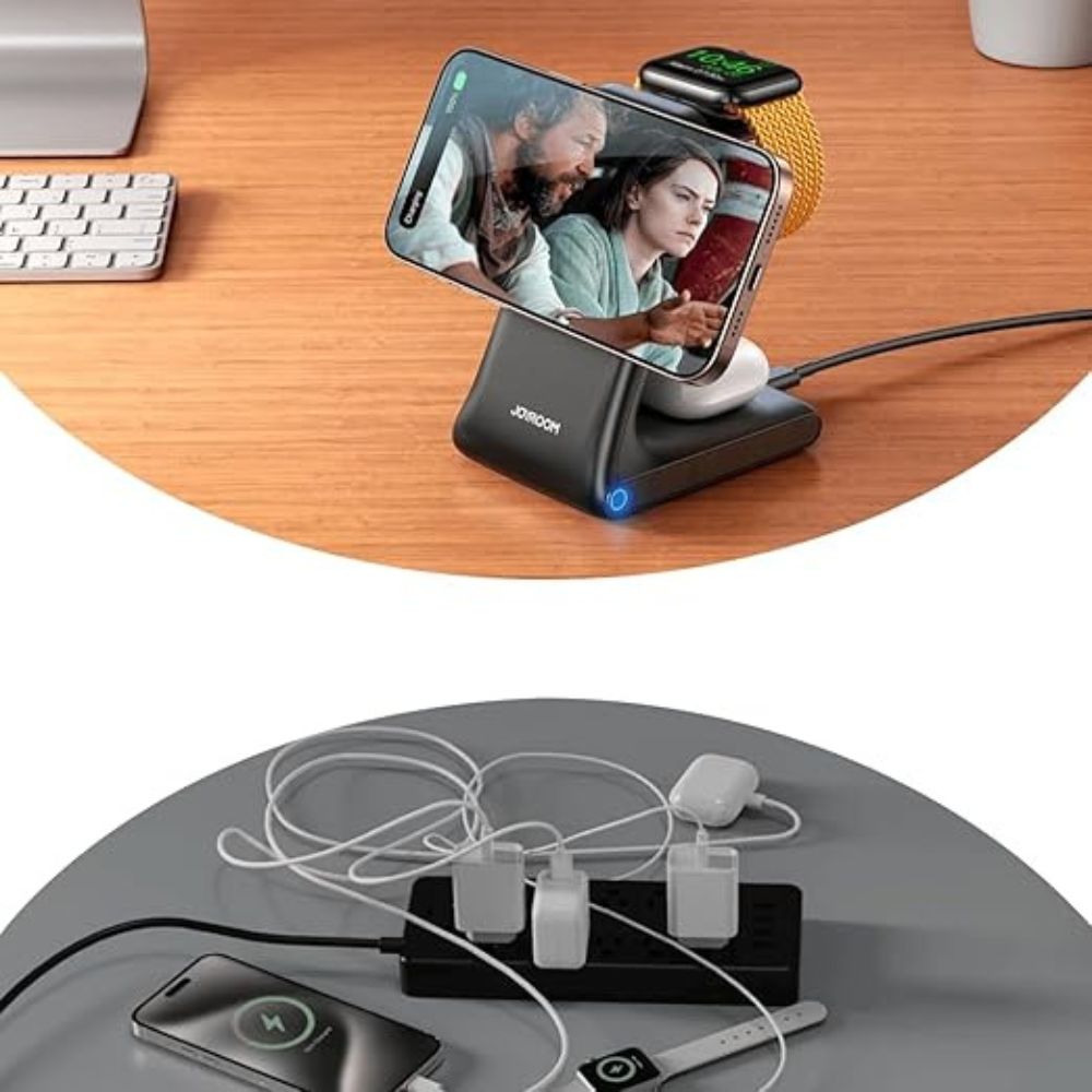 Joyroom JR-W15 3-in-1 Wireless Charging Station (Black) – view 3
