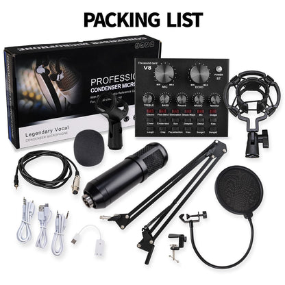 V10 BM-800 Podcast Condenser Microphone Set with Live Sound Card – view 3