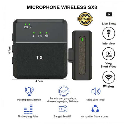 SX8 Type-C Single Professional Lavalier Wireless Microphone – view 3
