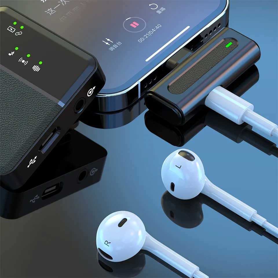 SX8 Type-C/iPhone Dual Professional Lavalier Wireless Microphone – view 3