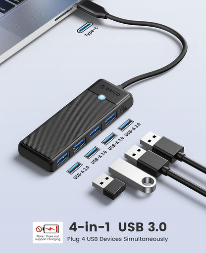 Orico Type-C to USB 3.0 Hub (4 Ports, Black) – view 3