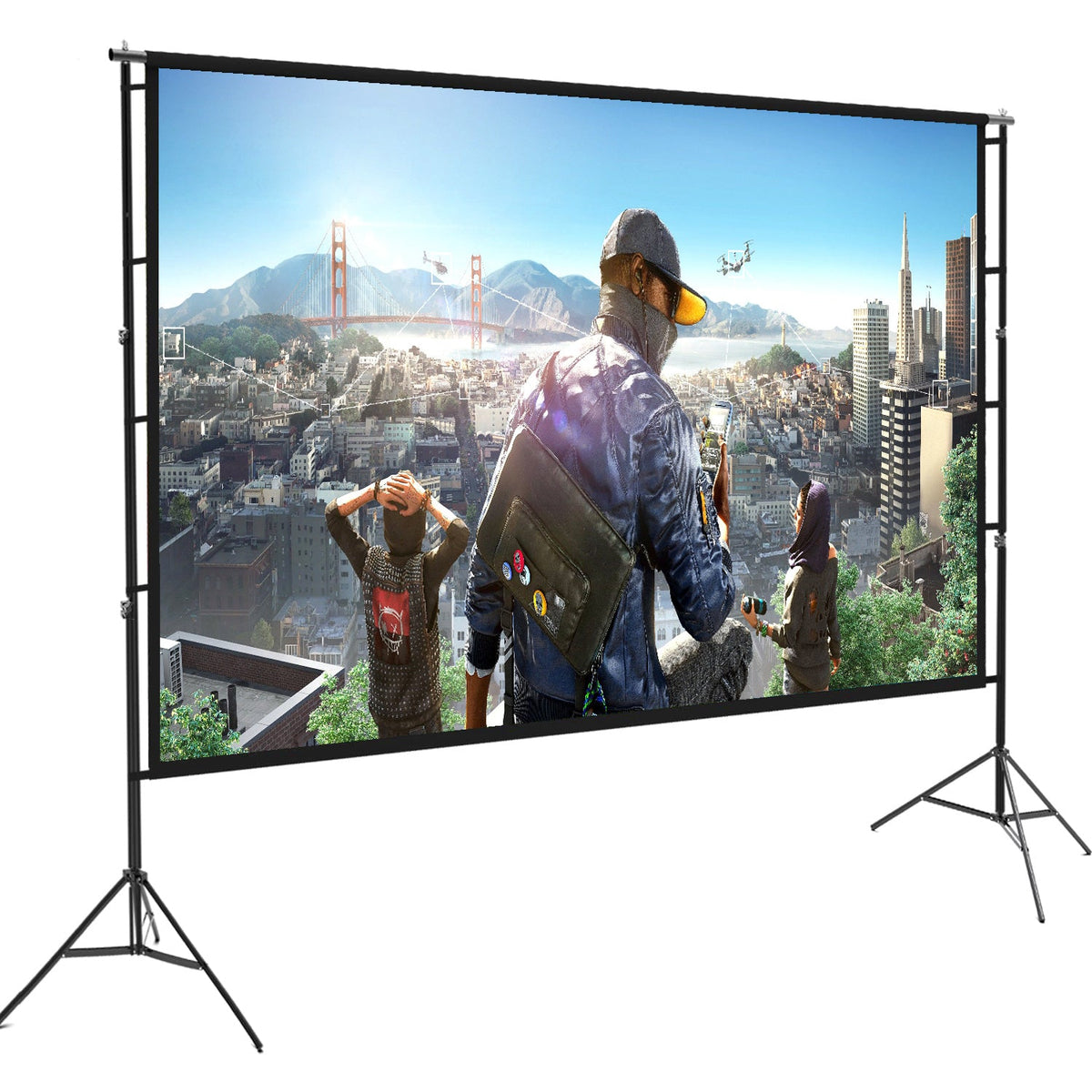 Projector Screen 150 Inch Tripod Portable Double Stand - Speed-X – view 3