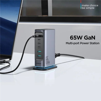 Joyroom TCM02 65W 6-Port EU Plug GAN Desktop Charging Station Hub – view 3