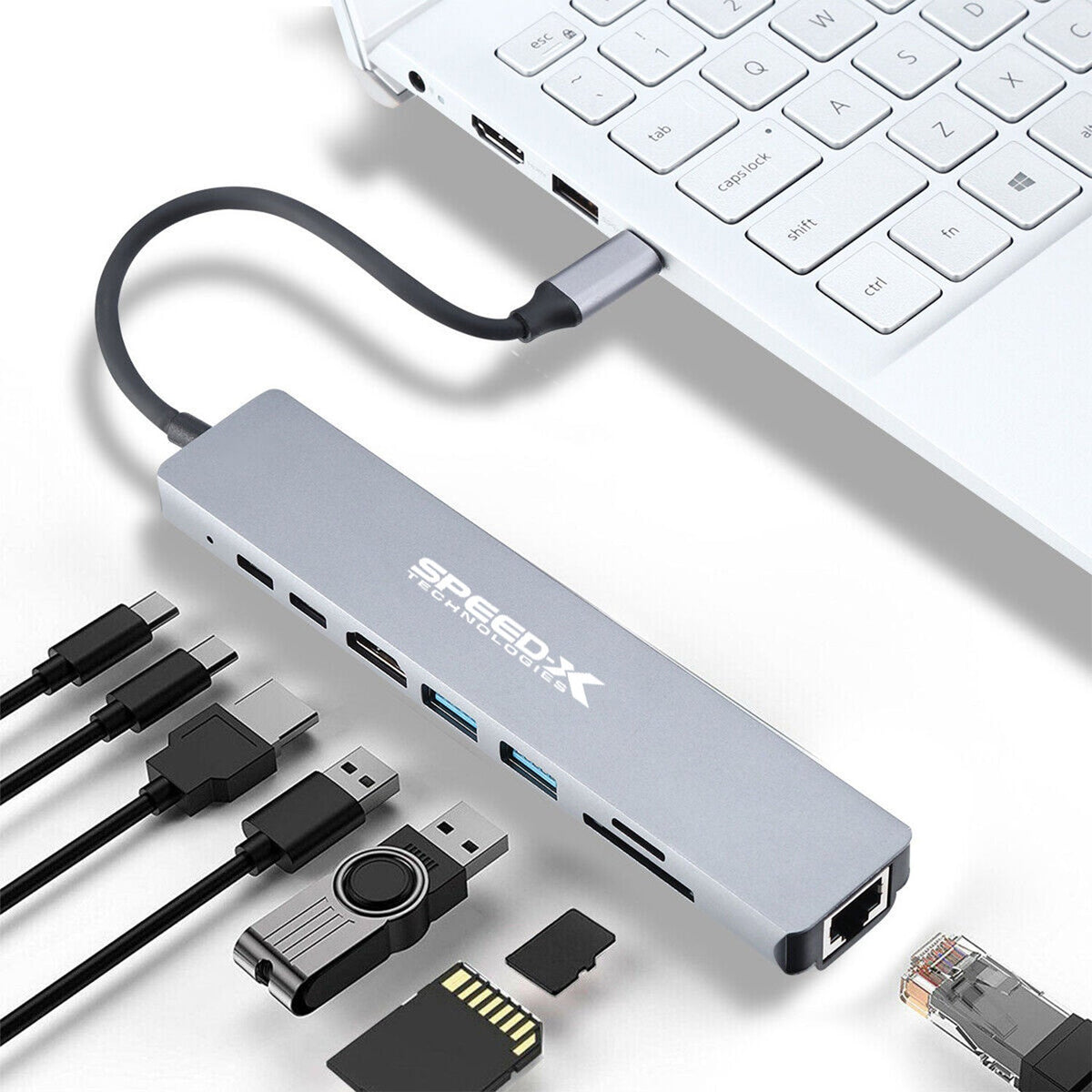 Speedx SP-TC801 8-in-1 Multi-Port Type-C 4K HDMI USB 3.0 Converter – view 3