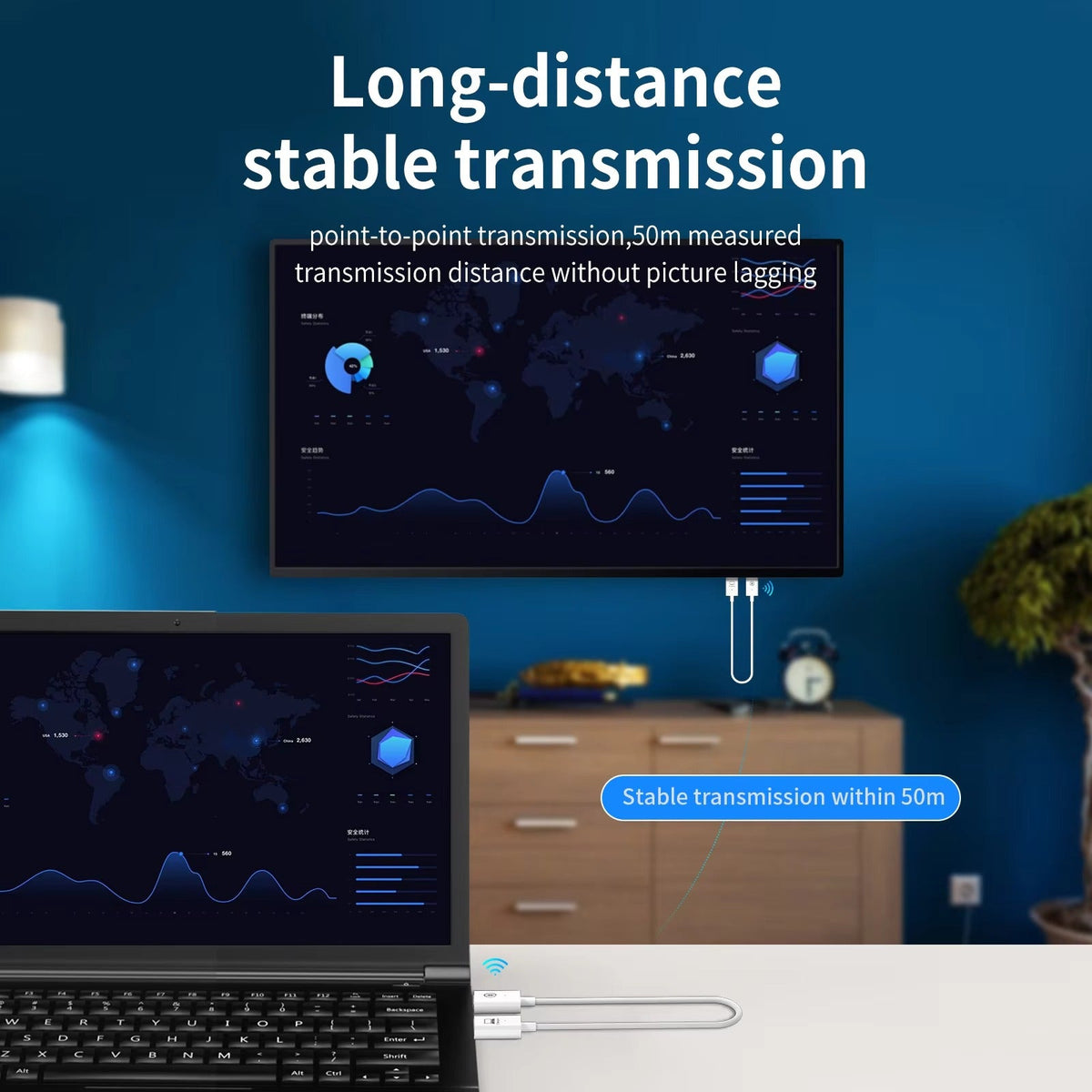 CS6 50m Wireless HDMI Extender for HDTV & Projector – view 3
