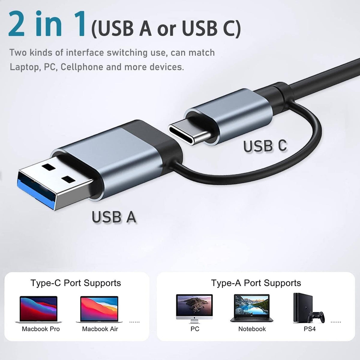 Speed-X 7 Port 2-in-1 USB 3.0 Ultra Slim Portable Hub (Aluminum Alloy)