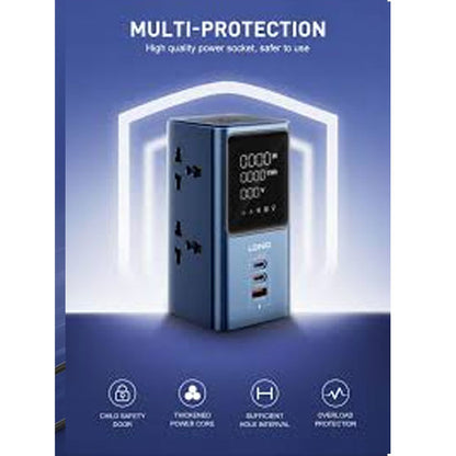 Ldnio SC2 7-in-1 Power Extension with Fast Charging (4 Sockets, 2 USB-C + 1 USB-A) – view 3