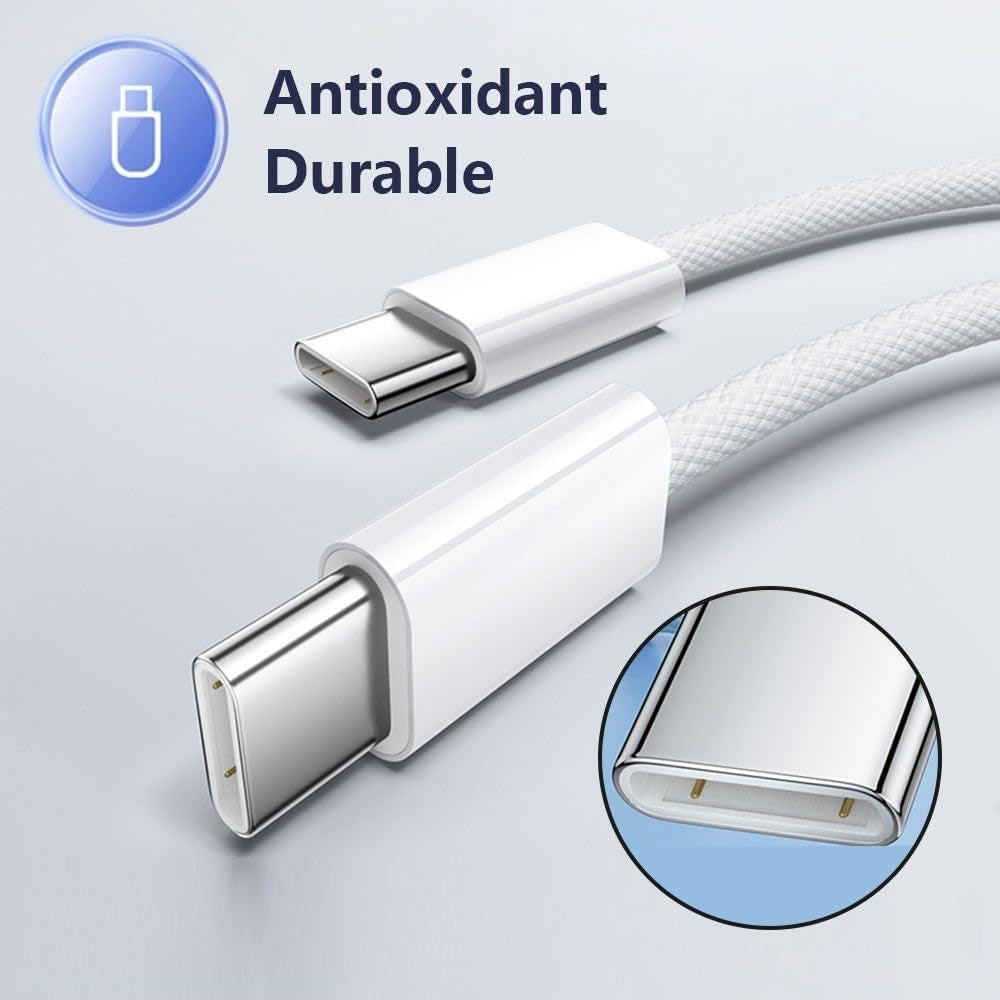 iPhone 17 Pro Max 60w Type C To C PD Fast Charging Nylon Cable (1m) – view 3