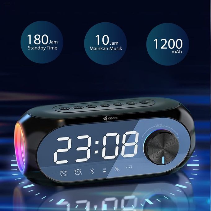Kisonli LP-2S RGB Speaker Alarm Clock (Bluetooth 5.0, TF Card) – view 4