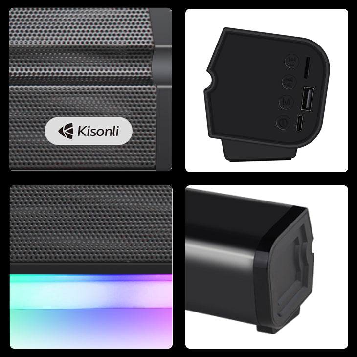 Kisonli LED-802 RGB Wireless Bluetooth 5.3 Retro Soundbar – view 4