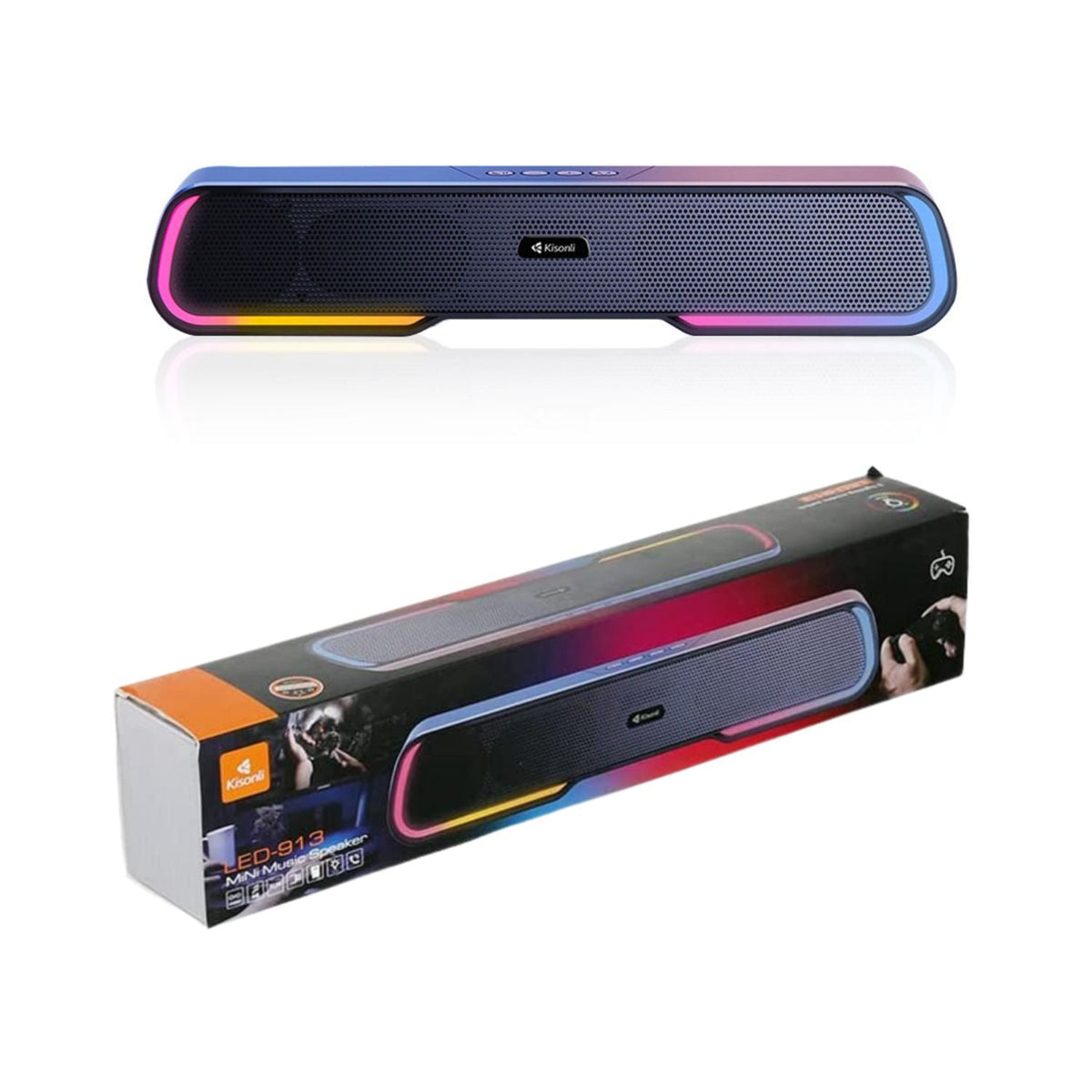Kisonli LED-913 Sound Bar Bluetooth Gaming Speaker with RGB Light – view 4