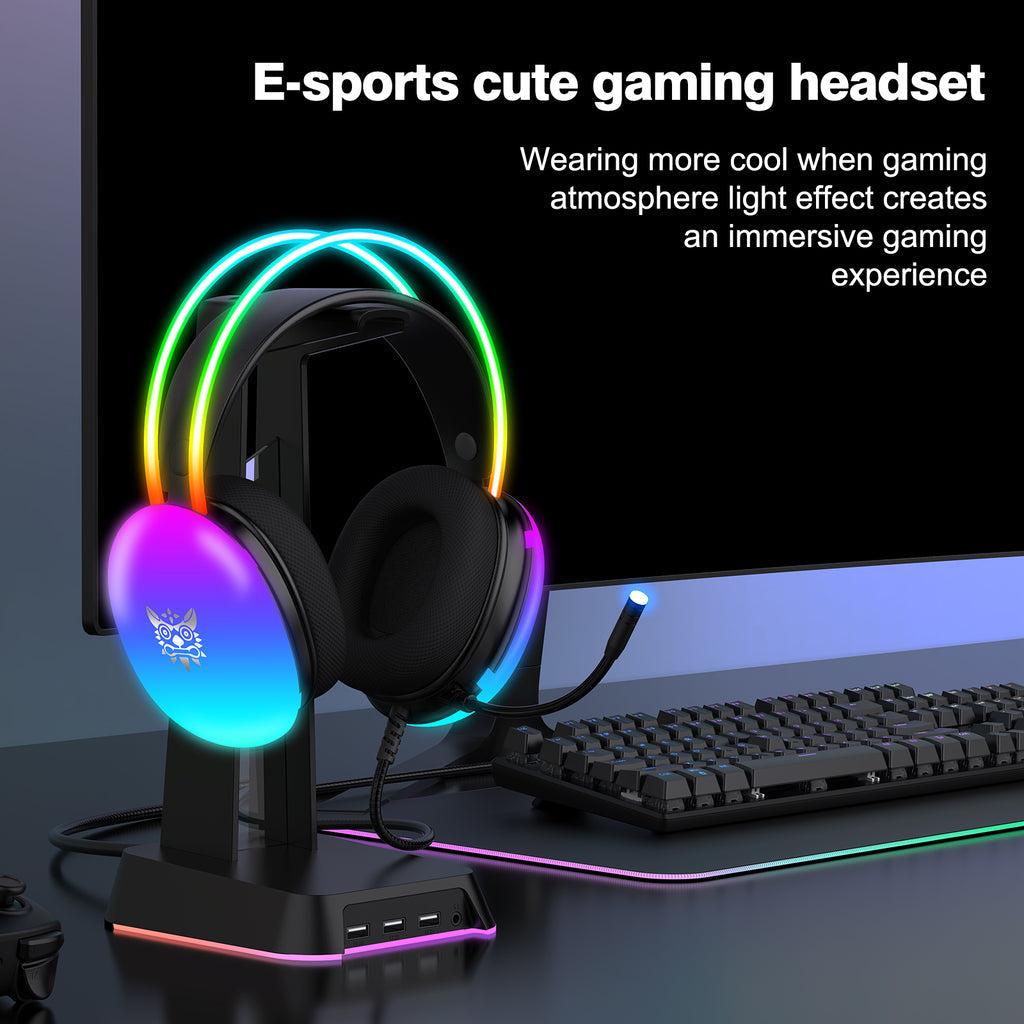 Onikuma X25 Pro RGB Head Beam Gaming Headset (White) – view 4