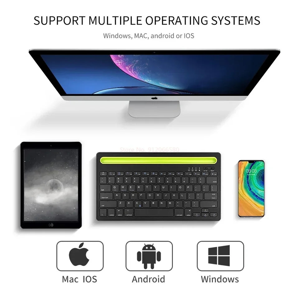 Wireless Bluetooth Keyboard With Phone/tablet Holder Slot – view 4